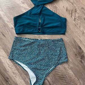Teal Halter Bikini Set